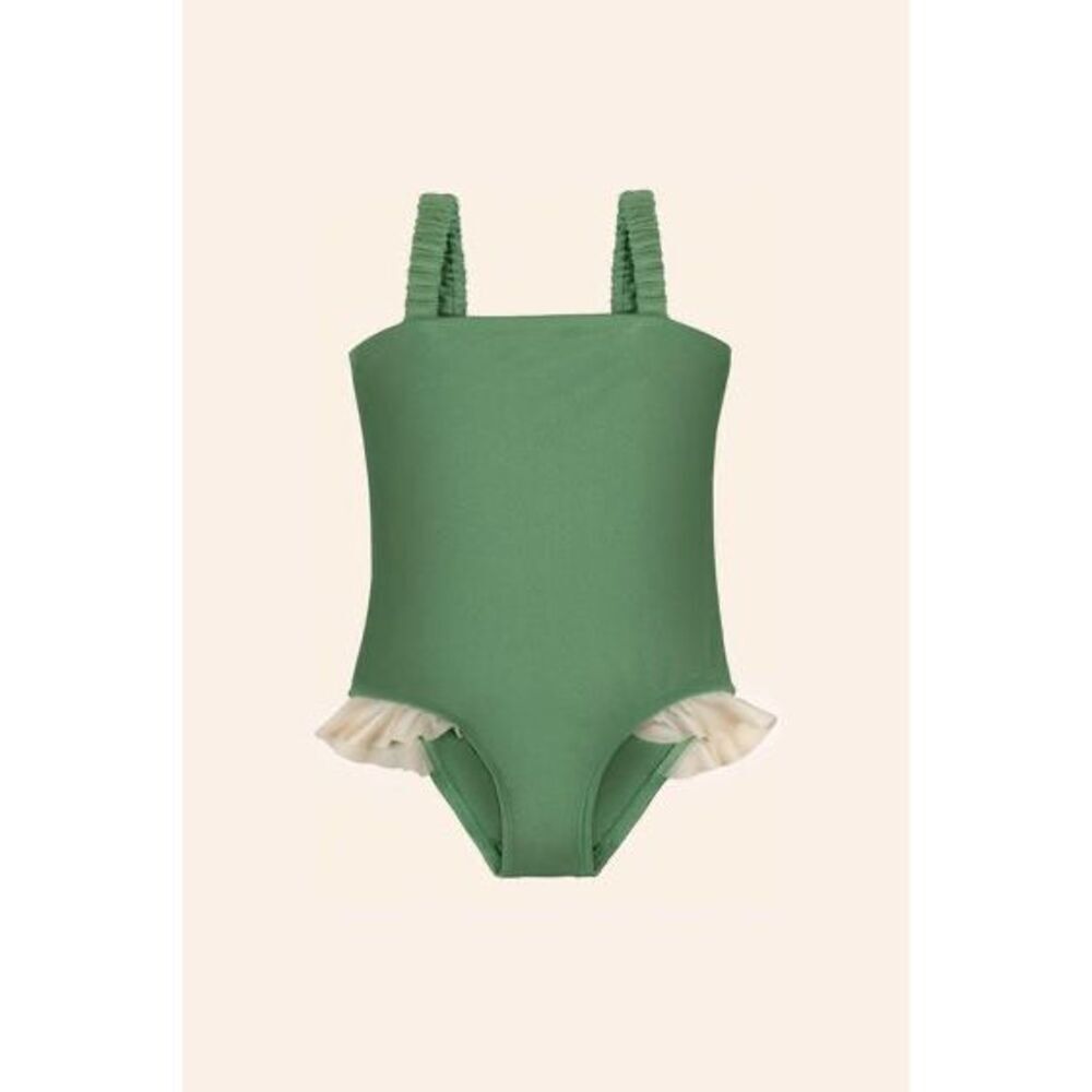WET Kids Green One Piece Swimsuit Size 2T NWT Ruffle Trim Girls Swimwear NEW